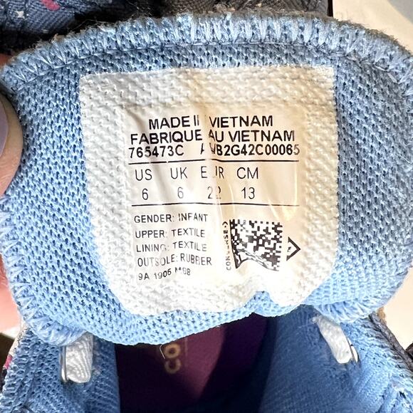 Converse Chuck Taylor All Star Unicorn Canvas Hi-top Girl Size 6 Toddler Blue - Picture 6 of 6